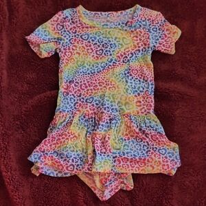Posh Peanut Lisa Frank Rainbow Leopard Bodysuit Dress